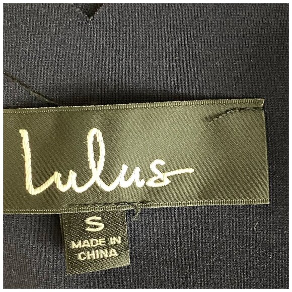 Lulus NWT Tip the Scallops Navy Blue Scalloped Skater Dress Cocktail Womens Sz S - Picture 3 of 14